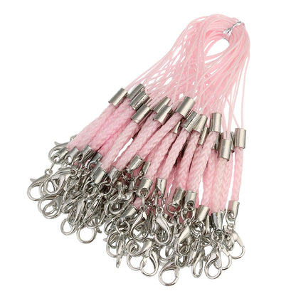 10/20pcs Keychain Rope with Lobster Clasp Jump Rings Lanyard Lariat Strap Cord For DIY Phone Case Decoration Making Supplies