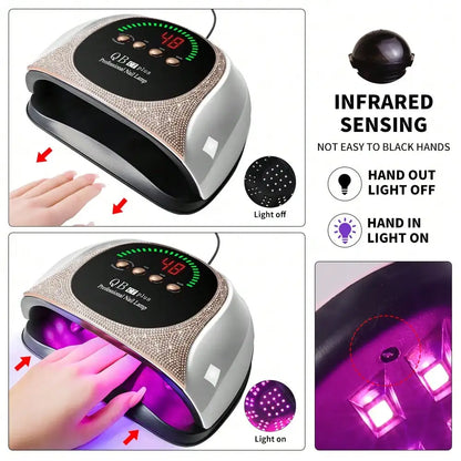 UV LED Nail Lamp, C7 Cordless Nail Lamp Gel Nail Polish UV Nail Lamp, Diamond Professional Manicure Lamp With 4 Timer Settings, Large Auto Sensor For Salon And Home