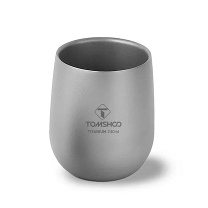 Tomshoo Titanium Cup Insulated Double Wall Drink Cup Outdoor Camping Titanium Water Cup for Camping Hiking Cool Camping Gear - Urbizia