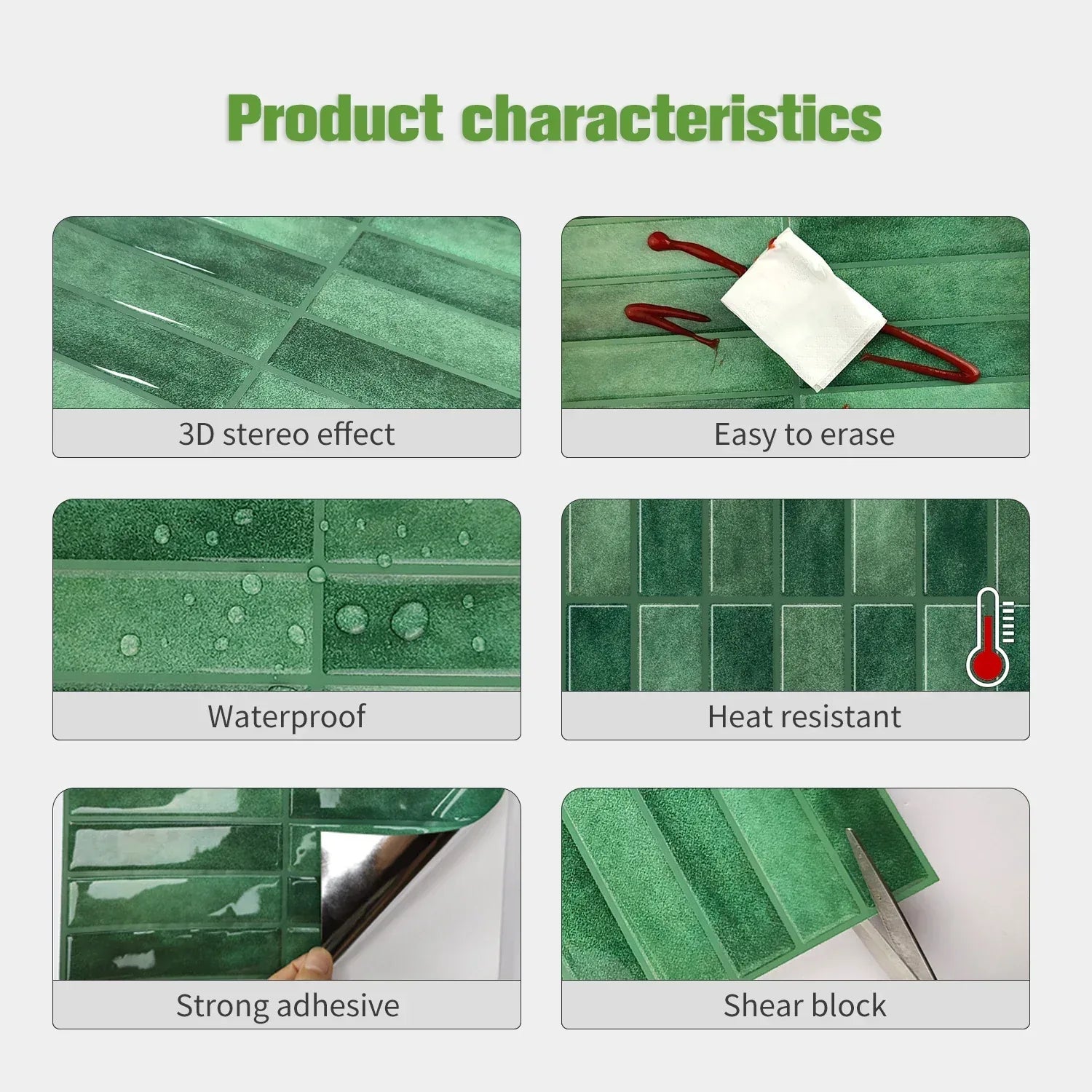 10 Sheets Peel and Stick Tiles 3D Waterproof Wall Tiles for Living Room RV PVC Wall Panels Interior Wall Decoration - Urbizia