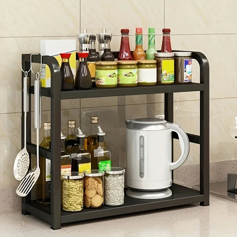 2-Tier Metal Countertop Shelf Kitchen Organizer Rack