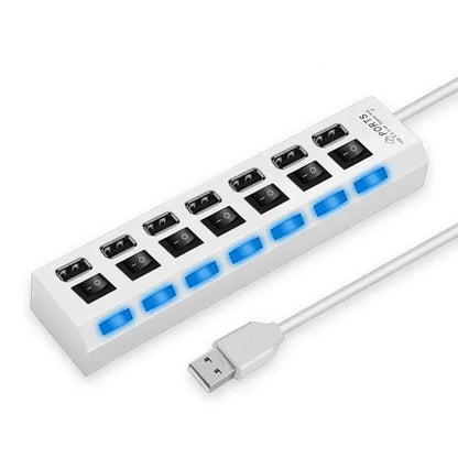 USB 2.0 4/7 Port Multi USB Hub Splitter with Switch