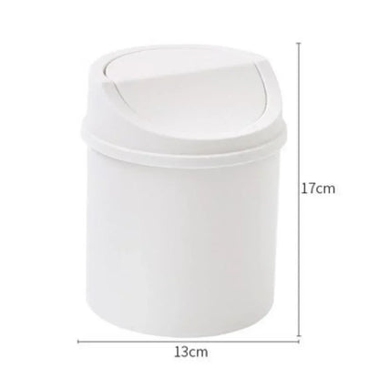 Mini Desktop Trash Can with Lid Compact Desk Bin