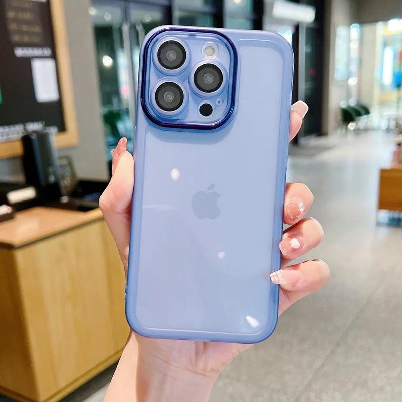 Clear Silicone Camera Protection Case for iPhone Series