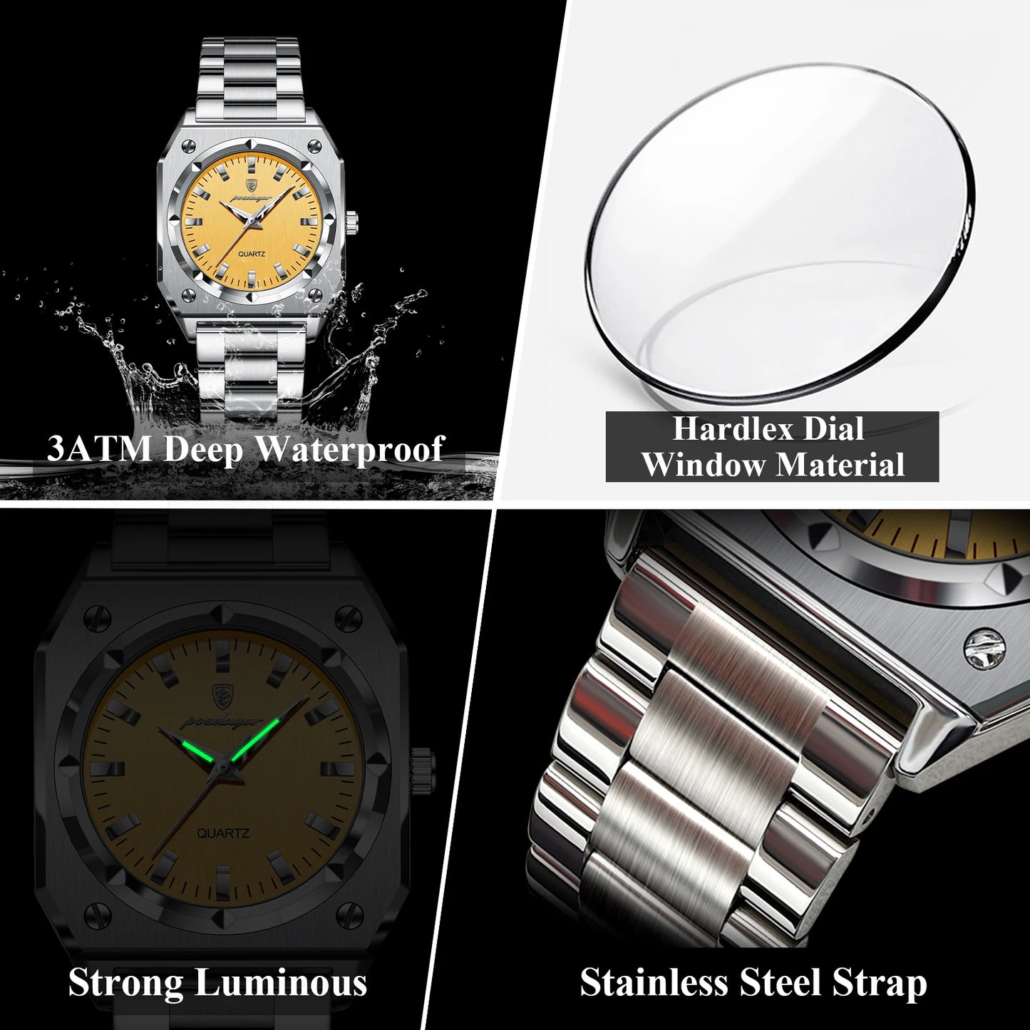 POEDAGAR Elegant Ladies Wristwatch Waterproof Stainless Steel Luminous Exquisite Woman Watch Quartz High Quality Women's Watches