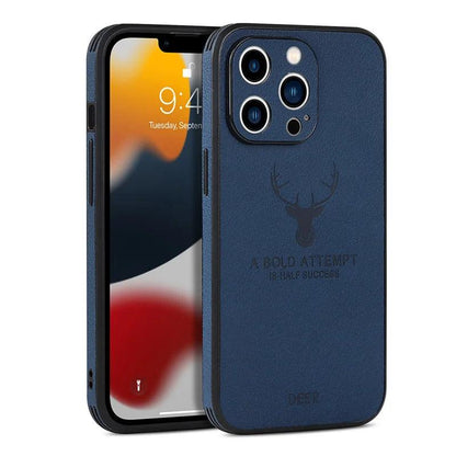 Leather Bumper iPhone Case with Deer Head Design
