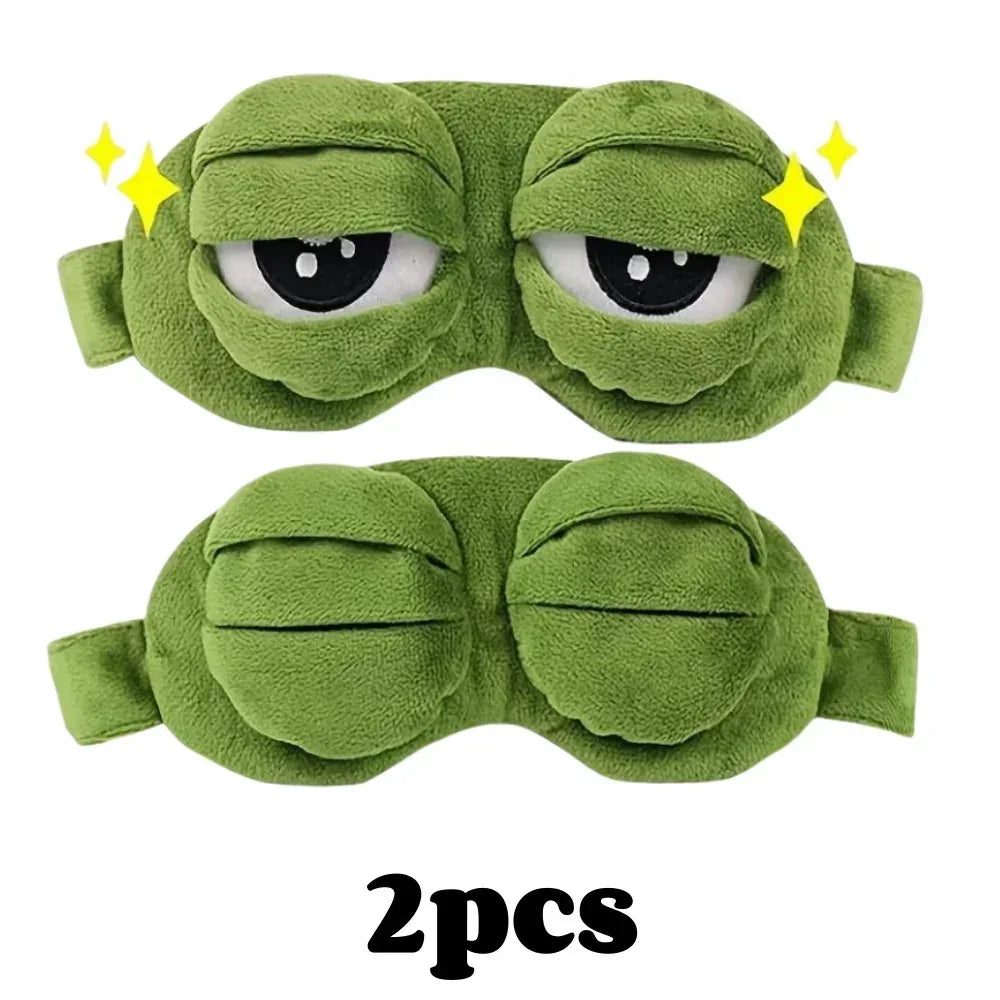 3D Frog Sleep Mask Natural Sleeping Eyeshade Women Men Creative Cartoon Soft Portable Blindfold Travel Office Eyepatch - Urbizia