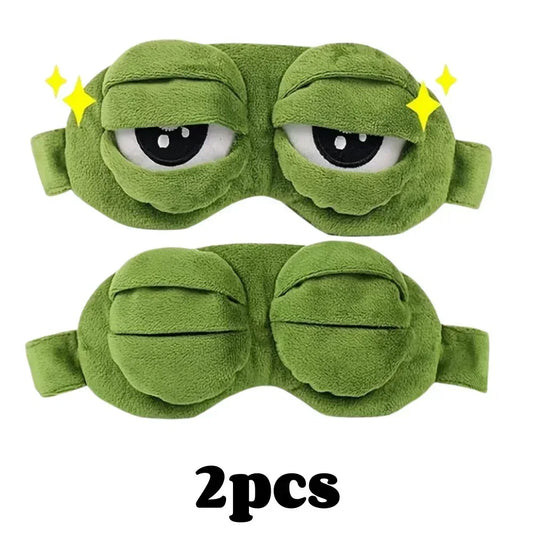 3D Frog Sleep Mask Natural Sleeping Eyeshade Women Men Creative Cartoon Soft Portable Blindfold Travel Office Eyepatch - Urbizia