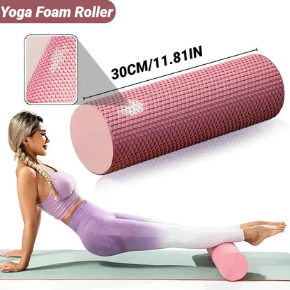 Hexagonal Yoga Roller: Round EVA Foam Cylinder for Pilates & Enhanced Home Workouts (Diameter 9.5cm, Length 29.7cm) - Urbizia