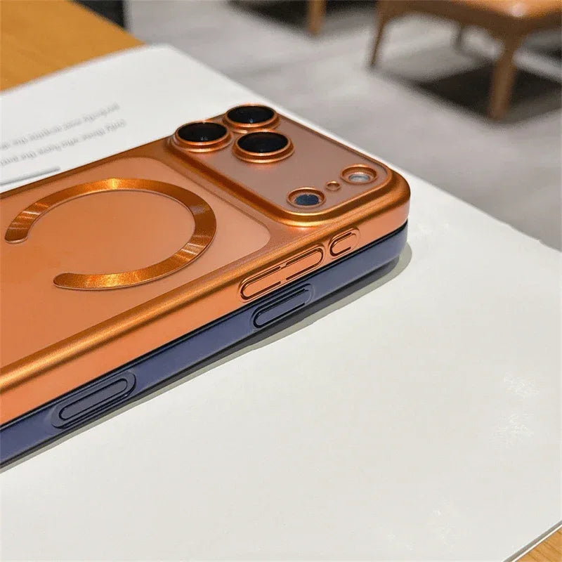 Luxury Matte Magnetic Transparent MagSafe iPhone Case