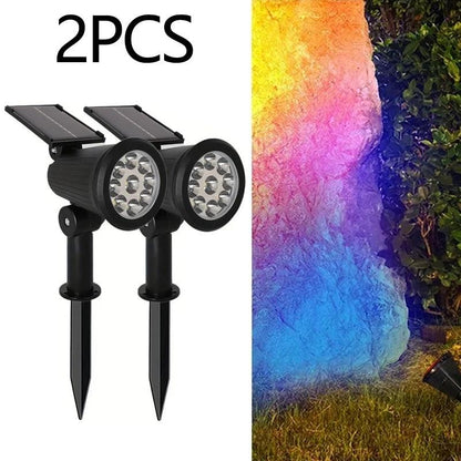 9 LED Solar Spotlights Outdoor IP65 Waterproof Brightness Adjustable Spot Light Garden Backyard Driveway Patio Decor Lamp