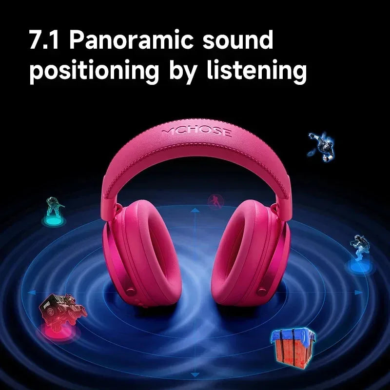 MCHOSE X9 Wireless Headworn Game 7.1 Headset Bluetooth 2.4G Three Mode 53mm Aluminum Foil Polymer Diaphragm eSports Gift Headset - Urbizia