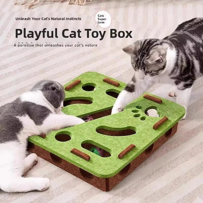 Cat Puzzle Toy Felt Puzzle Box Cat Exercise Toy With Ball Indoor Sports Entertainment Hunting Cat Toys For Indoor Cats - Urbizia