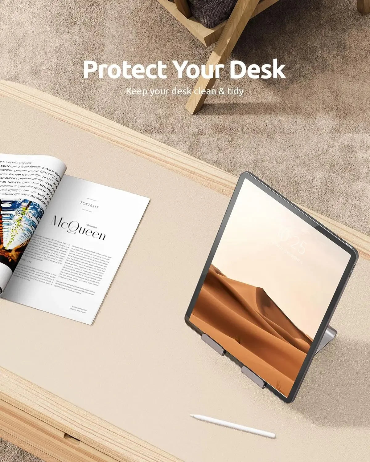 Large Mouse Pad,Office Desk Mat, Leather Desk Pad Protector, Non-Slip PU Leather Desk Blotter, Laptop Desk Pad - Urbizia