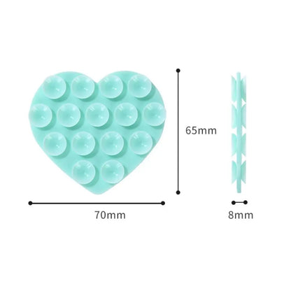 Silicone Sucker Mobile Phone Fixed Pad Hand-Free Heart-shape Suction Cup Bracket Strong Adsorption Phone Accessories