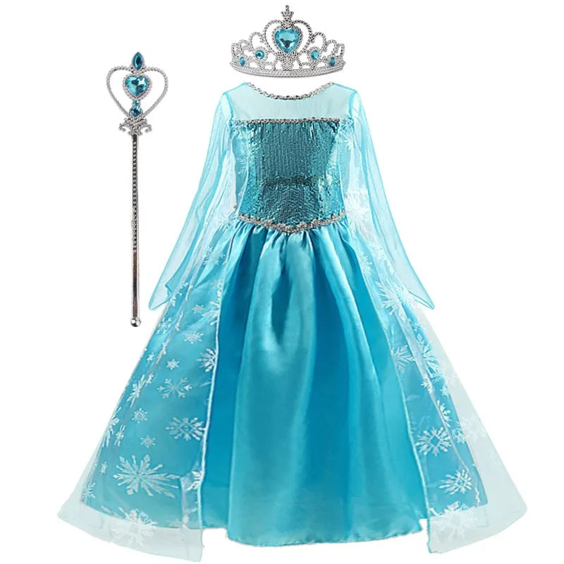 Elsa Dress for Girls – Birthday, Halloween, Carnival & Cosplay Princess Costume for Kids (3-10 Yrs)