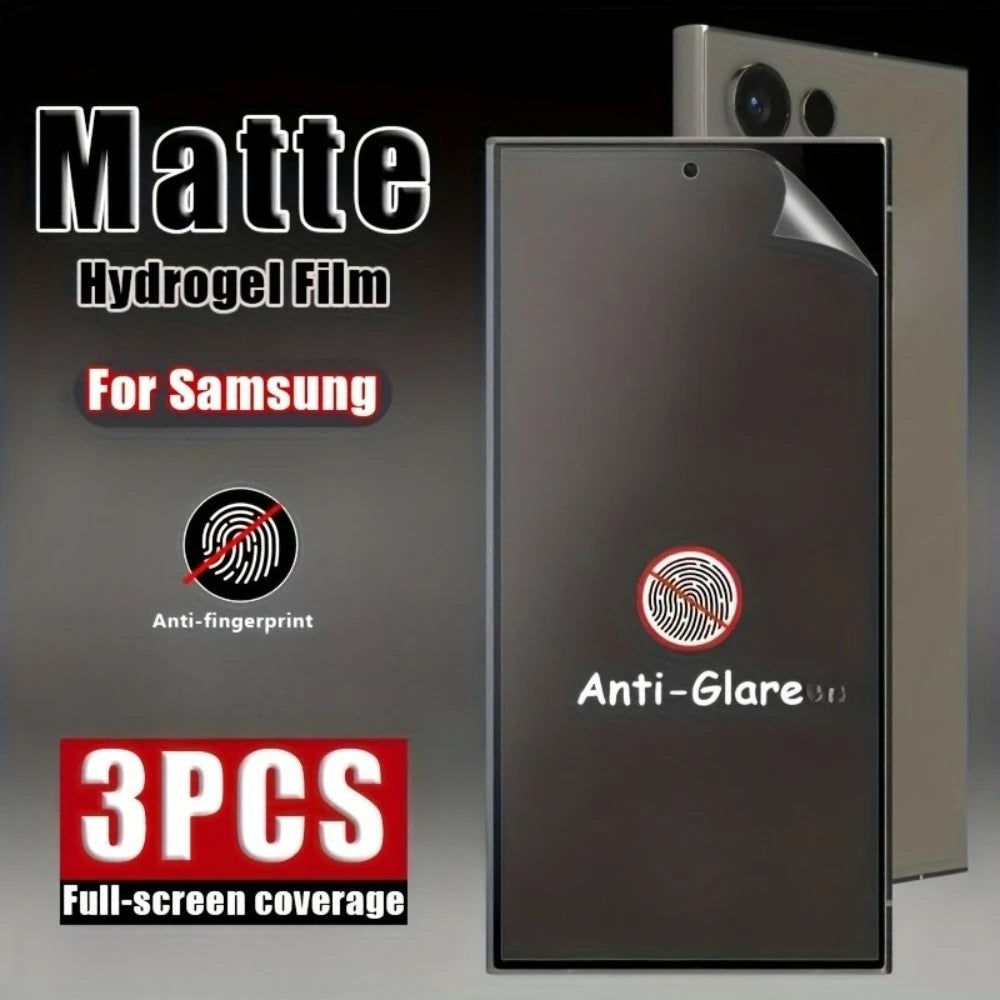 3Pcs Matte Full Cover Hydrogel Film for Samsung Galaxy S26 S25 S24 Ultra S23 S22 S21 Plus S25 S24 FE Anti-Drop Screen Protector