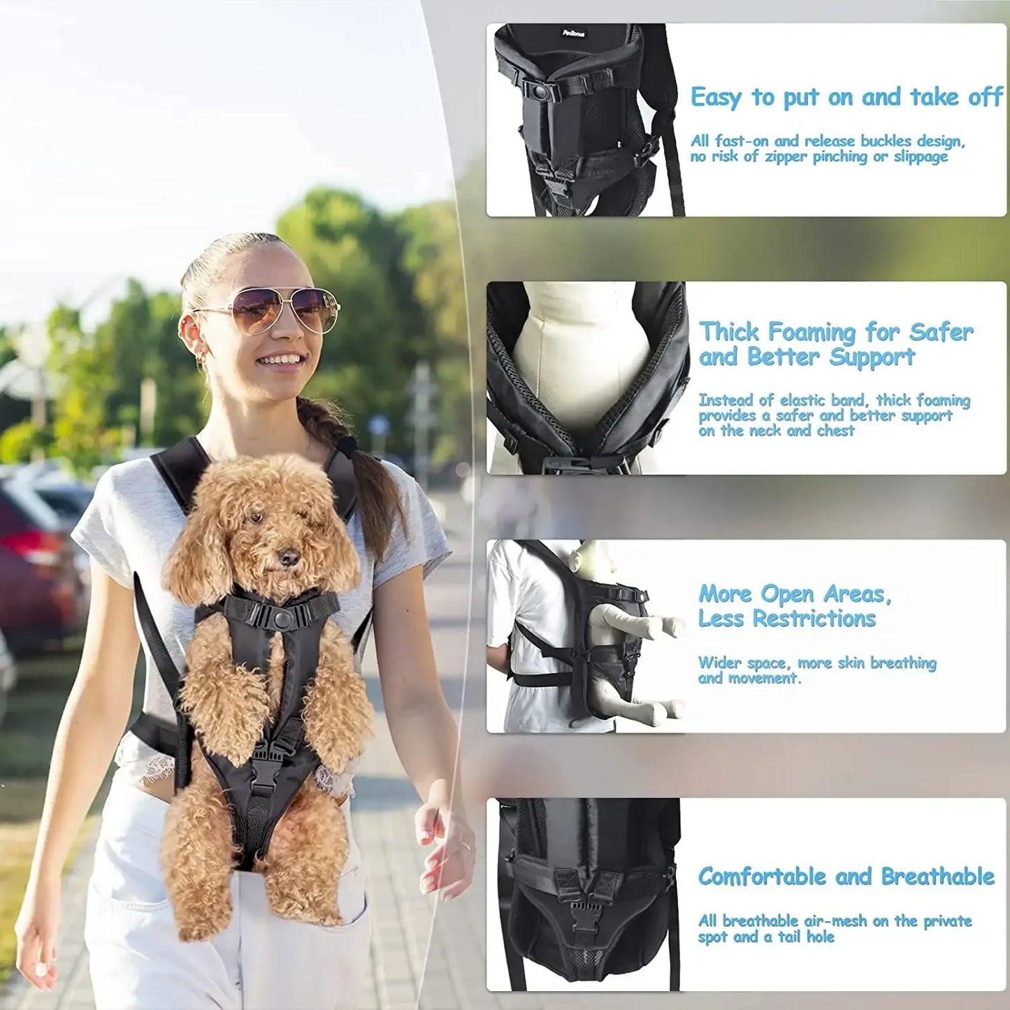 Pet Dog Carrier Bag Breathable Backpack For Dogs Cats Out Double Shoulder Portable Travel Backpack Outdoor Dog Cat Carrier Bag - Urbizia