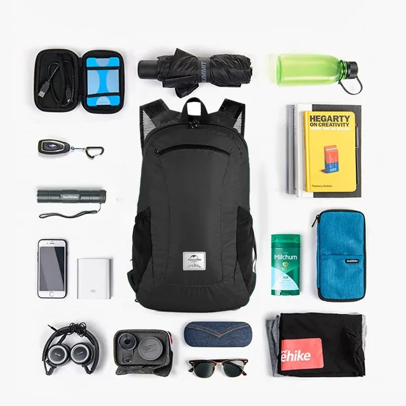 Naturehike Ultra Lightweight 18L Camping Backpack Portable Waterproof Nylon Bags Man Outdoor Hiking Sports Travel Backpack