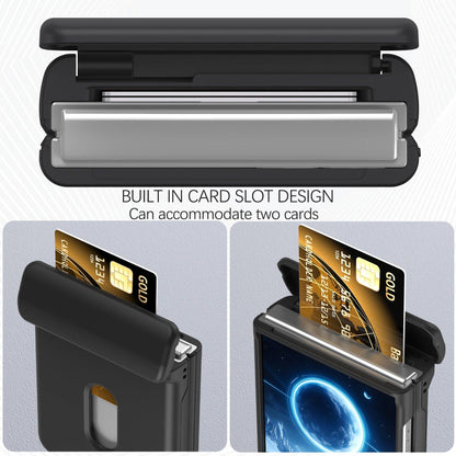 Phone Case for Samsung Galaxy Z Flip 8 7 6 5 4 3 Flip8 Flip7FE Card Slot Hinge Full-pack Anti-Drop Shockproof Protection Cover