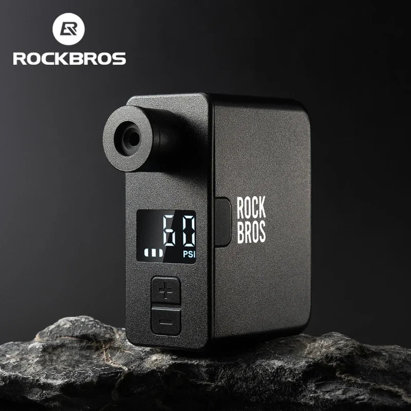 ROCKBROS Bike Pump Portable Mini Electric Air Pump Handheld 120PSI Rechargeable Tire Inflator Car Bike Motorcycle Bicycle Pump
