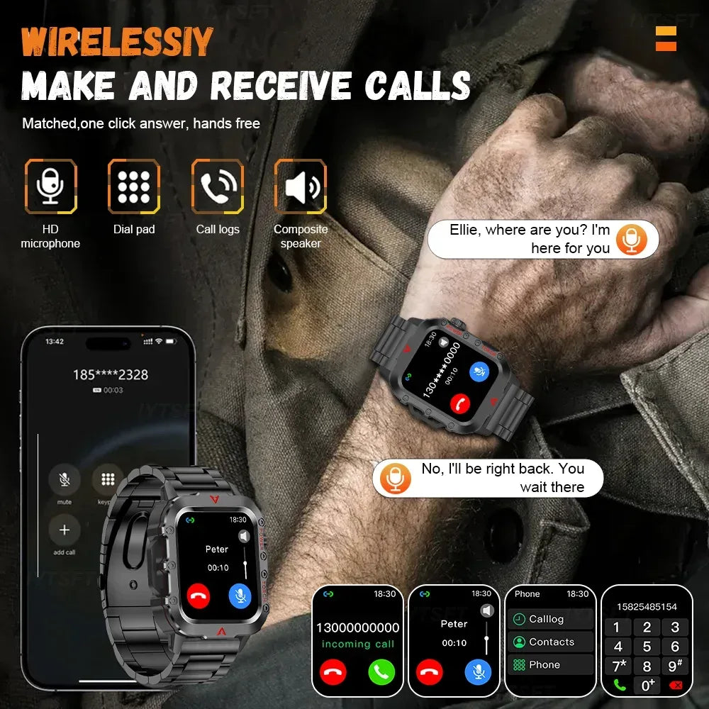 G.L Wear 2025 New Sports Smart Watch Bluetooth Talk LED Flashlight Multi-function Outdoor Sports Smart Watch for Men Women - Urbizia