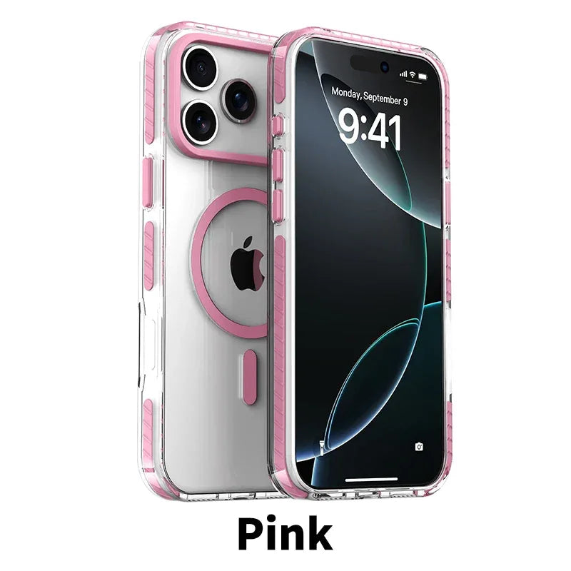 Luxury Magnetic Colorful Border MagSafe iPhone Case