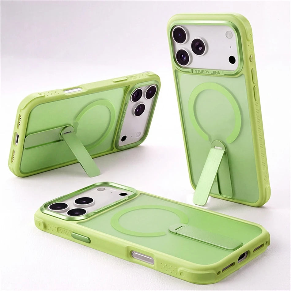 Candy Color Translucent Matte For Magsafe Cover For IPhone 17 16 15 14 13 18 Pro Max Magnetic Charging Bracket Shockproof Cover