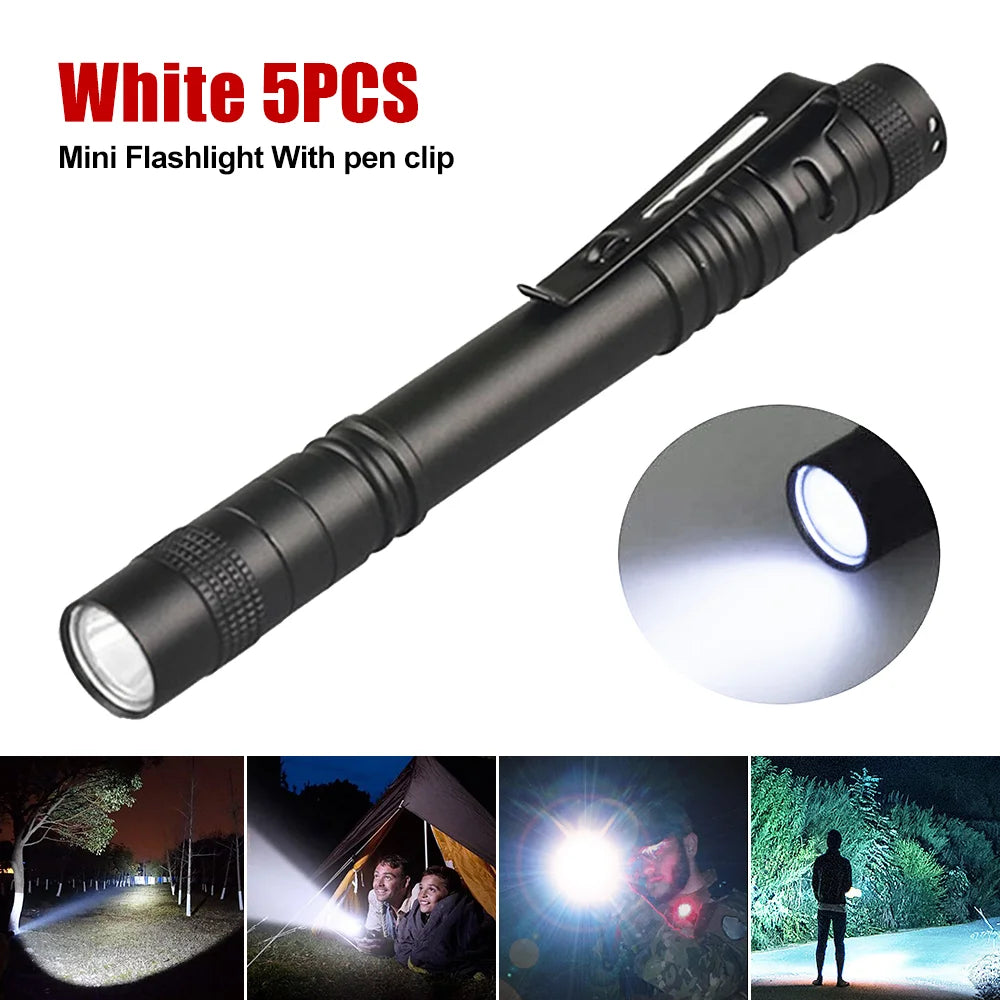 Mini Portable LED Pen Light Pocket Ultra Bright High Lumens Handheld Flashlight Linterna Torch For Camping Outdoor Emergency