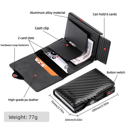 RFID Protection Credit Card Holder Carbon Fiber Id Bank Cardholder Coin Purse Minimalist Men Wallet Carteira Masculina Money Bag