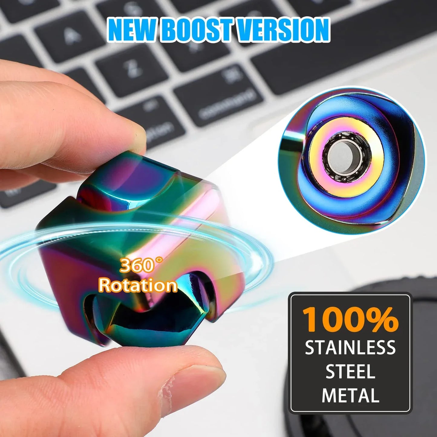 Metal Cube Spinner Fidget Toy for Stress & Focus