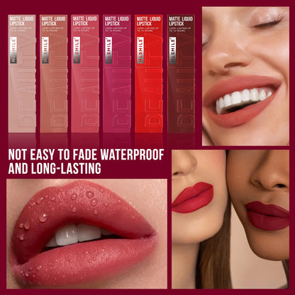 MLSMILE 6-Color Velvet Matte Lip Gloss – Long-Lasting & Waterproof