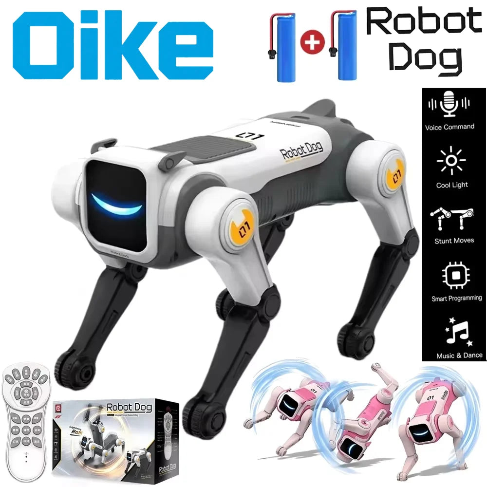 RC Mechanical Dog Intelligent AI RC Robot Dog Voice Command Programmable Singing Dancing Electronic Stunt Bionic Smart Robot Dog