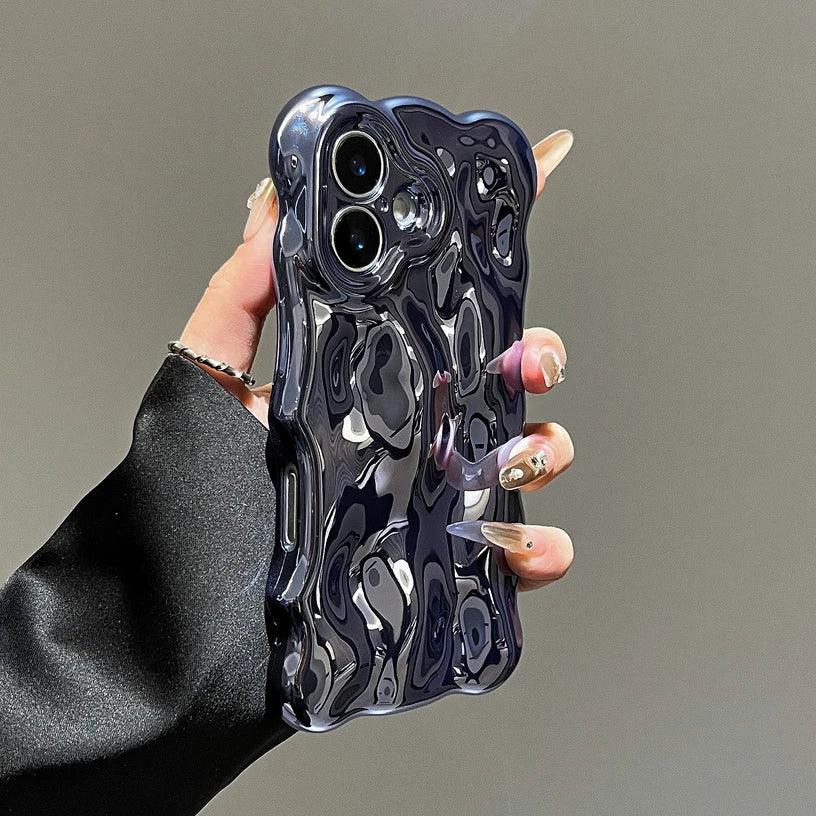 Glossy Wave Border TPU Case for iPhone 17–11 Series