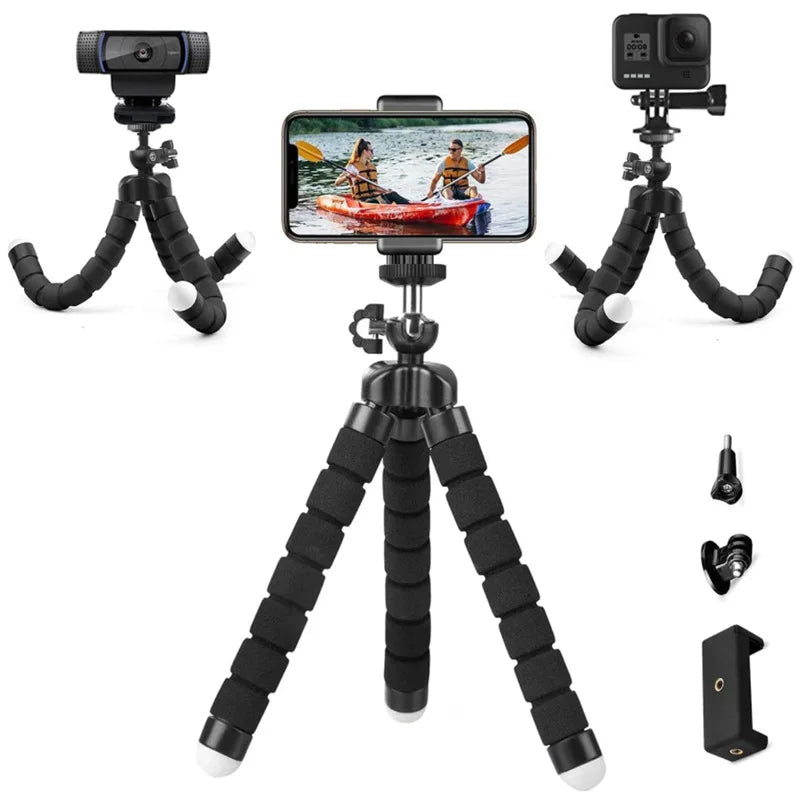 Mini Universal Octopus Tripod Monopod with Phone Clip Webcam Holder for Smartphone Camera Photography Tripe Stand