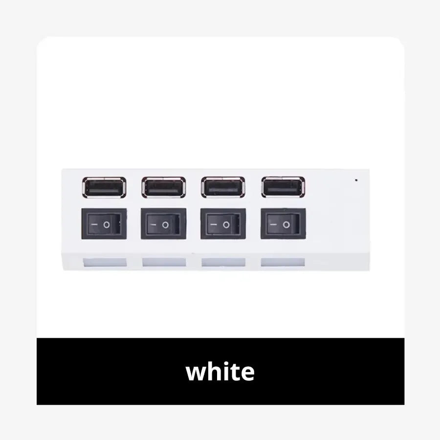 7-Port USB 2.0 Hub with Individual Switches & LED Light