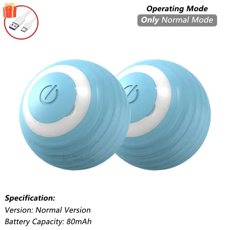 Dog Cat Interactive Ball Toy Automatic Rolling Ball Faux Tail Rechargeable Smart Pet Electric Toy Dog Cat Training Imitate Mouse - Urbizia