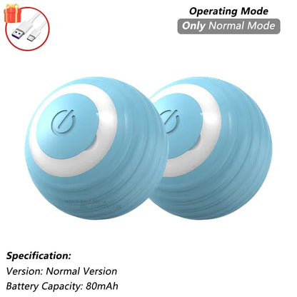 Dog Cat Interactive Ball Toy Automatic Rolling Ball Faux Tail Rechargeable Smart Pet Electric Toy Dog Cat Training Imitate Mouse - Urbizia