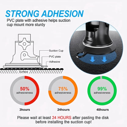 2pcs Car Dashboard Phone Mount Sticker Kit – Strong Suction Base with Extra Adhesive Pads for GPS & Phones, for Smooth Surfaces
