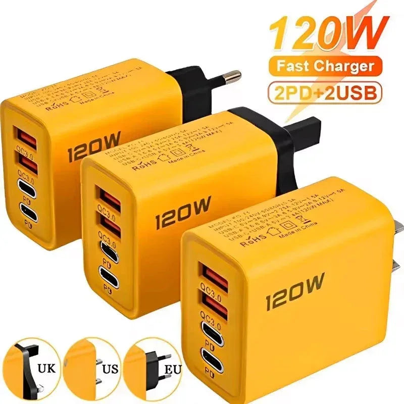 4-Port USB-C Quick Charger PD 120W - Urbizia