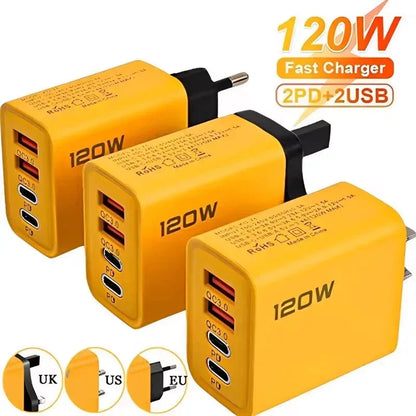 4-Port USB-C Quick Charger PD 120W - Urbizia