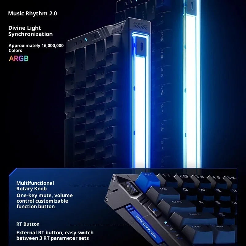 MCHOSE Ace68 Turbo 16k Wired Magnetic Switch Keyboard Aluminium Alloy 0.001mm E-Sports Ergonomics Low Delay Gamer Keyboards