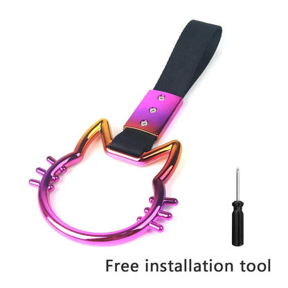 Colorful Car Tow Strap Tsurikawa Ring Heart JDM Train Bus Handle Hand Strap Styling Drift Charm Strap Auto Accessories