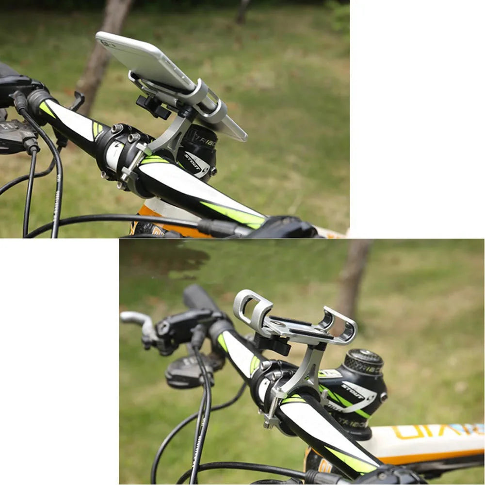 Motorcycle Bicycle Phone Holder Aluminum Alloy 360 Rotate Anti-slip Bracket Support GPS Clip Bike Phone Stand for iPhone Xiaomi