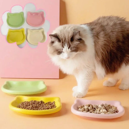 4-Color Anti-Black-Nose Pet Bowl Premium Cat Food Dish for Dwarf Cats Frozen Meal Canned Snack Plate Home Use Pet Bowl