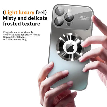 New Titanium Metallic Luxury Matte Case For iPhone 17 16 15 14 13 12 Pro Max Plus For Magsafe Glass Lens Camera Protection Cover
