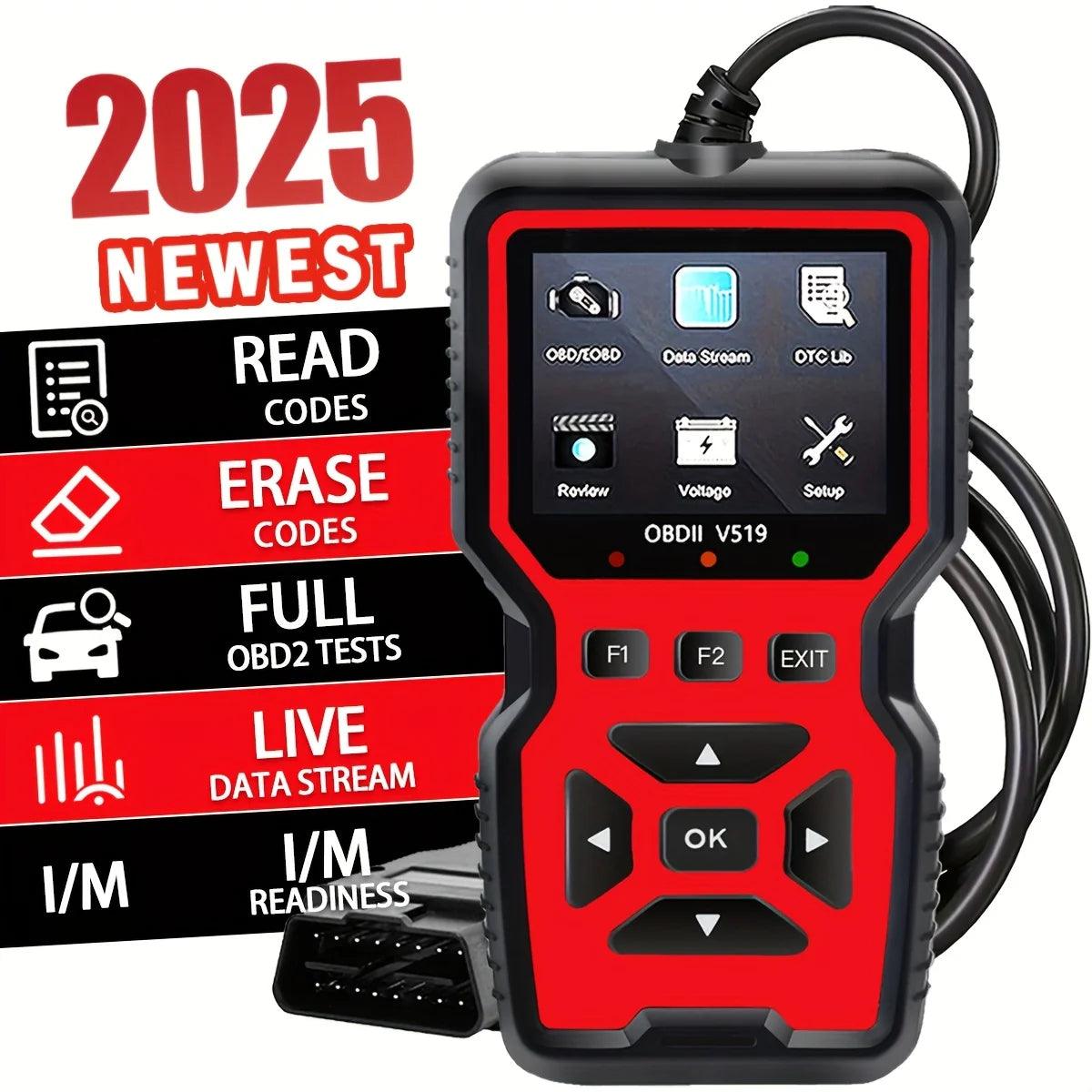 Professional Obd2 Diagnostic Tool for Heavy-Duty Vehicle Repair - Code Reader/Resetter, Supports Real-Time Data Stream, No Battery Required, Compatible with Vehicles from 1996 Onwards (Obdii/Eobd, Mode 6/8), Suitable for Mech