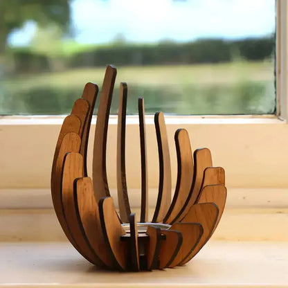 1Pc Hand-Assembled Lotus Candle Holder - Elegant Wooden Tea Light Centerpiece, Home Table Decor for Weddings, Christmas, Mot [Likely Incomplete, Needs Context for Full Meaning] - Urbizia