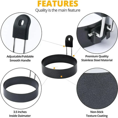 Anti-Scald Stainless Steel Egg Ring Pancake Mold Set