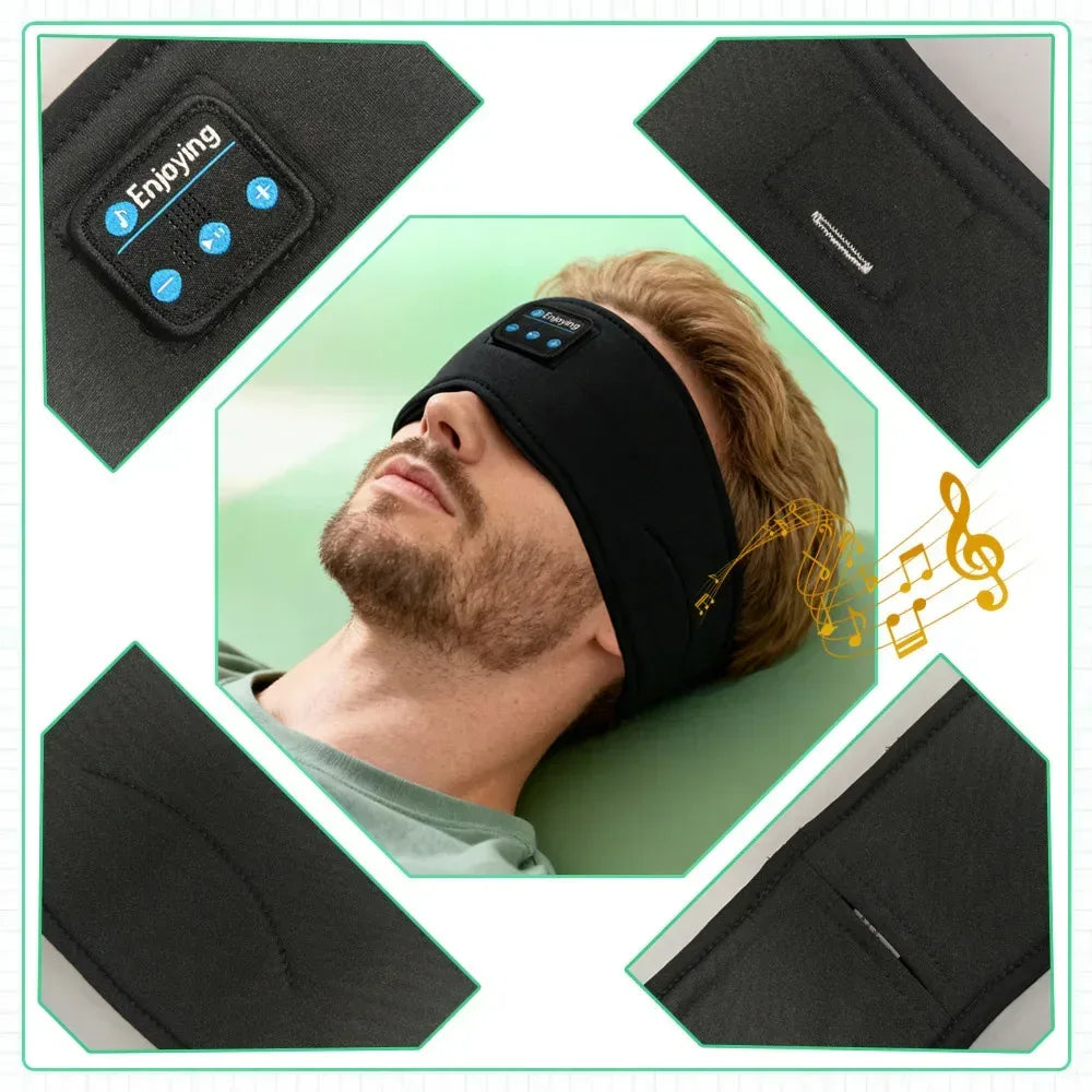 Wireless Bluetooth Music Eye Mask Sports Headband Anti-noise Headphones Talk Running Yoga Music Headwear Wireless Sleep Headphon - Urbizia